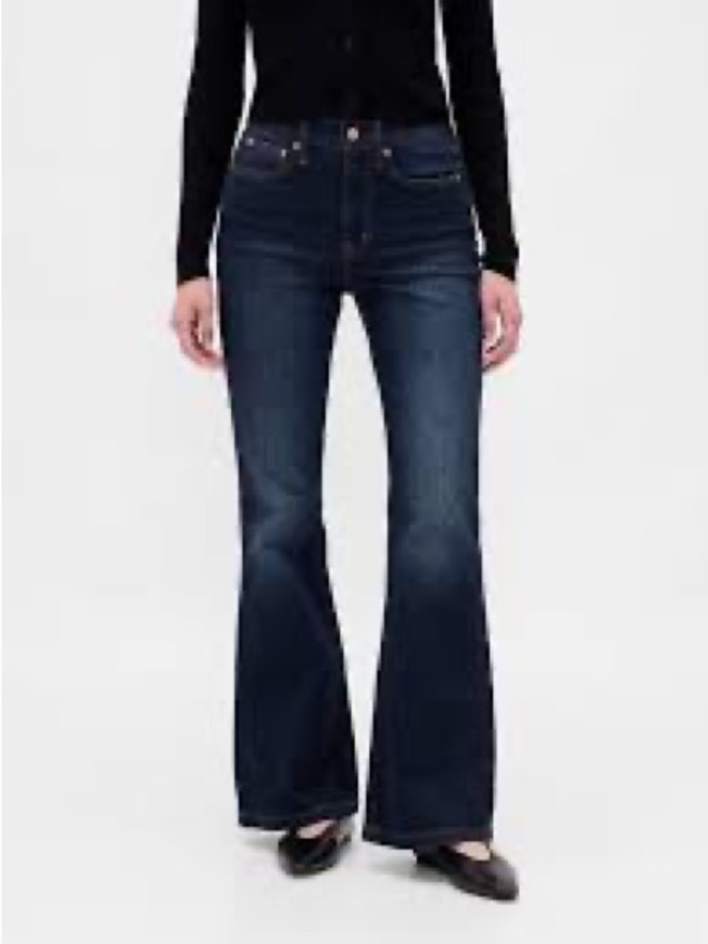 GAP Women's Dark Indigo High-Rise Flare Jeans